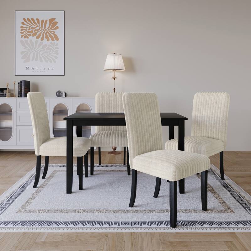 Greenville 5-pieces Dining Table and Chair - 60064- Table and 4 Chairs - Light Beige