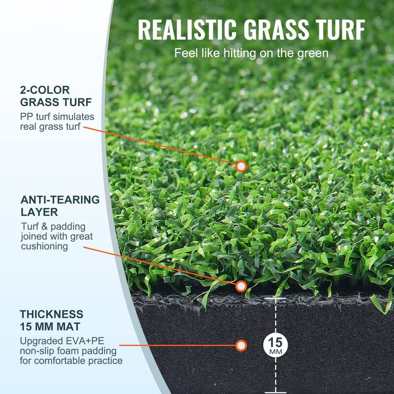 Golf Hitting Mat, Artificial Turf Golf Hitting Mat, Thickened Golf Hitting Training Aids, Golf Practice Hitting Mat