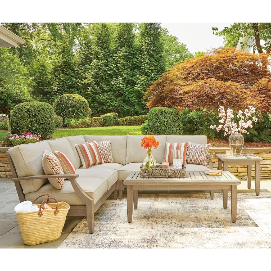 Signature Design by Ashley Clare View 3-piece Outdoor Sectional - 89"W x 89"D x 36"H