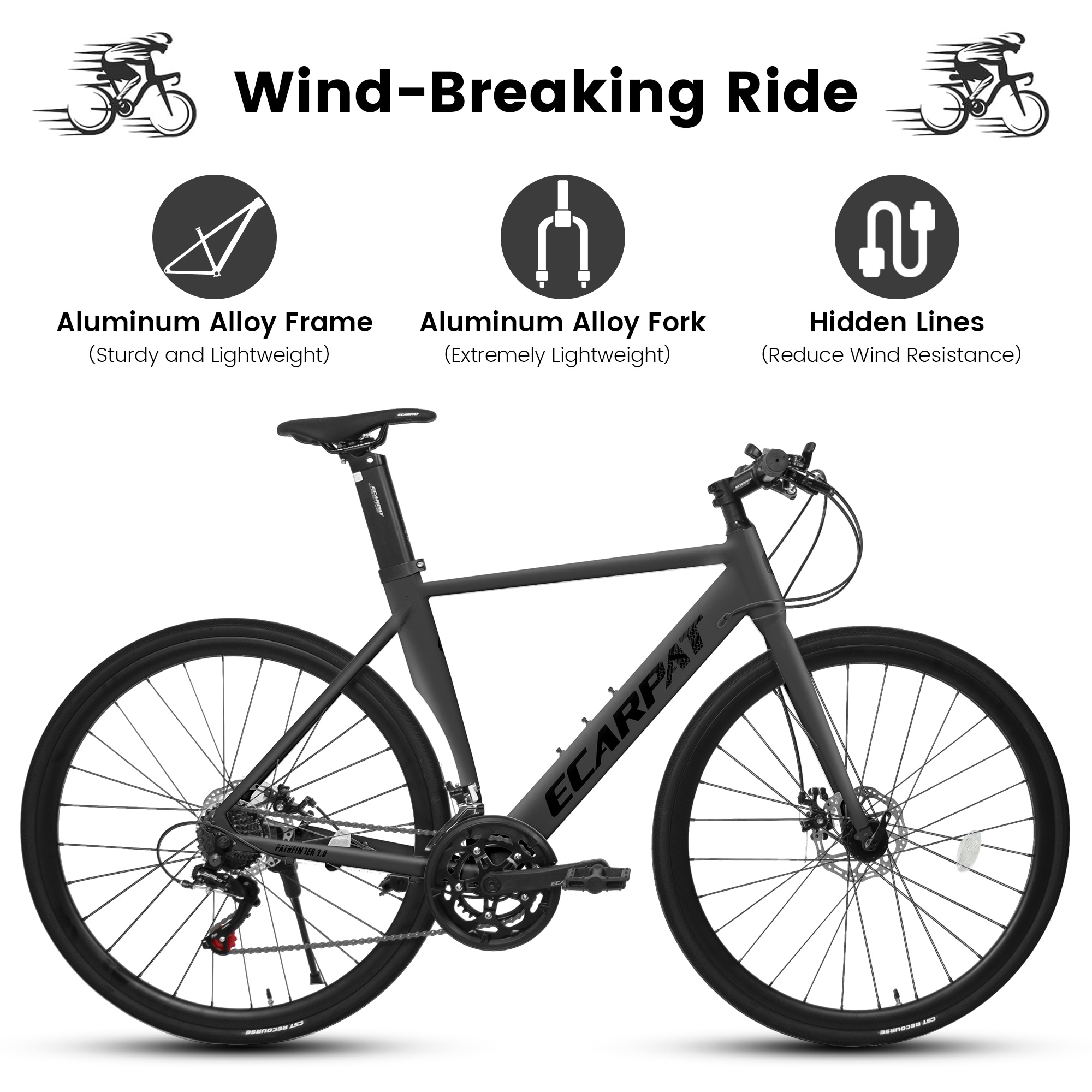 700c Ecarpat Road Bike 14 Speed Shimano Disc Brakes Light Weight Aluminum Frame Racing Bike City Commuting Road Bicycle Bed Bath Beyond 40883360