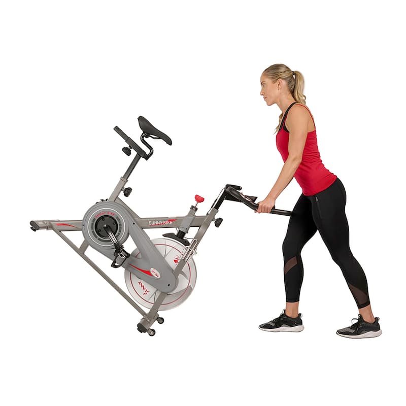 Sunny Health & Fitness Synergy Magnetic Indoor Cycling Bike - Grey - 49L X 22W X 50.5H IN