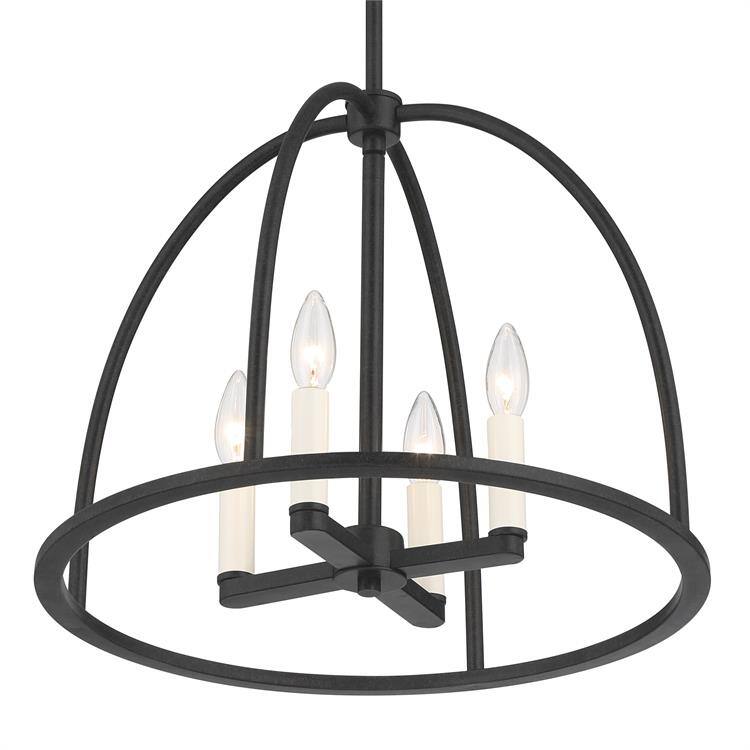 Abbott 4 Light Black Chandelier - 18.25'' W x 14.75'' H