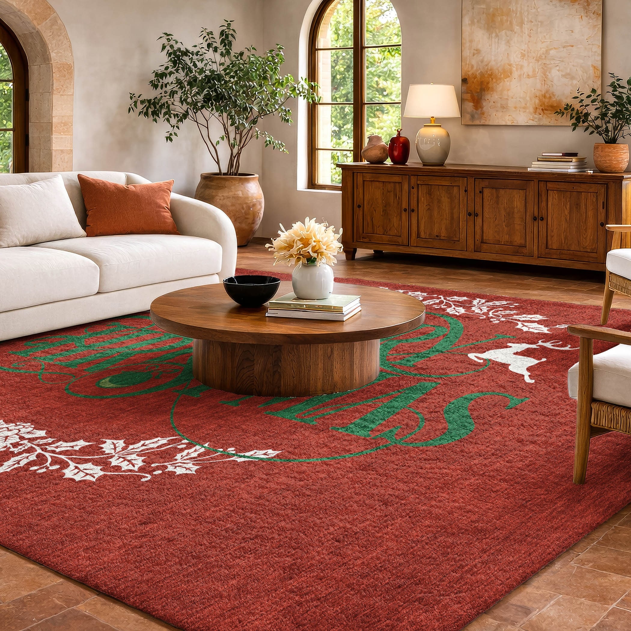 Premium Washable Super Soft Merry Christmas Dream Shag Rug
