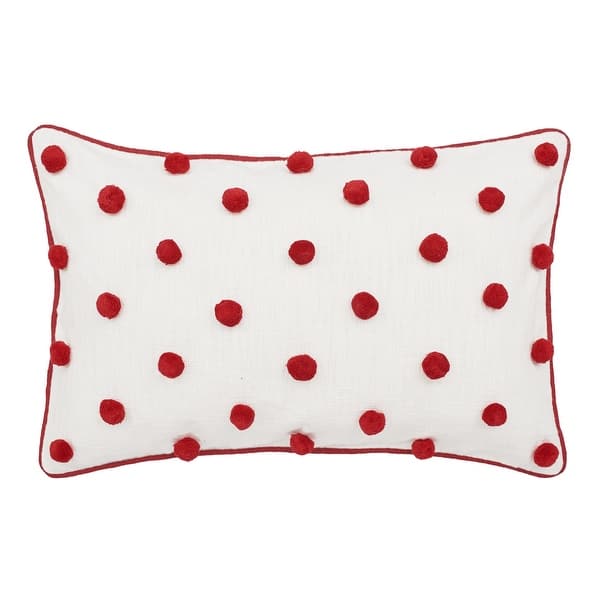 Ruby Dot Oblong Tufted Throw Pillow - Overstock - 36022313