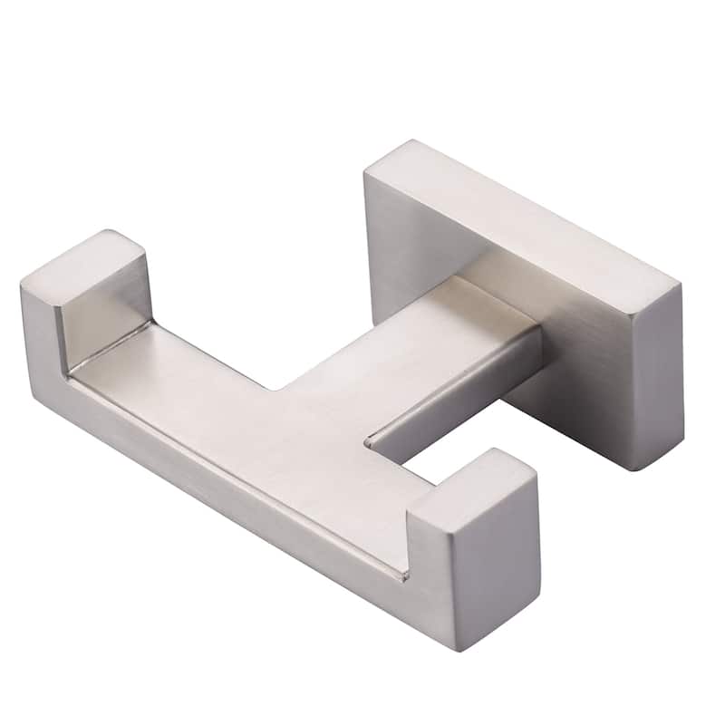 WOWOW Wall Mount Knob Double Robe/Towel Hook in Black - Brushed Nickel