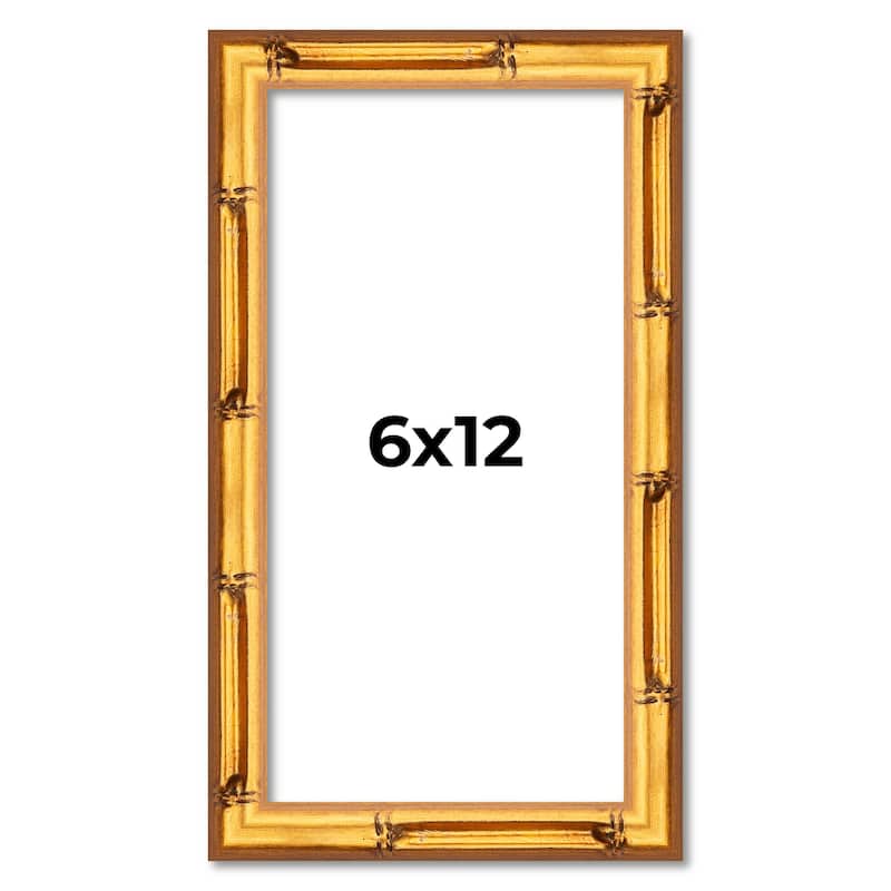 6x12 Frame Gold Bamboo Solid Wood Picture Frame | 1 Inch Moulding