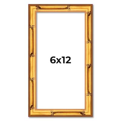 6x12 Frame Gold Bamboo Solid Wood Picture Frame | 1 Inch Moulding