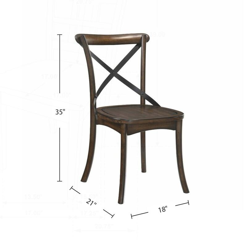 Charming Set of 2 Metal-Backed Side Chairs with Intricate Design for Dining