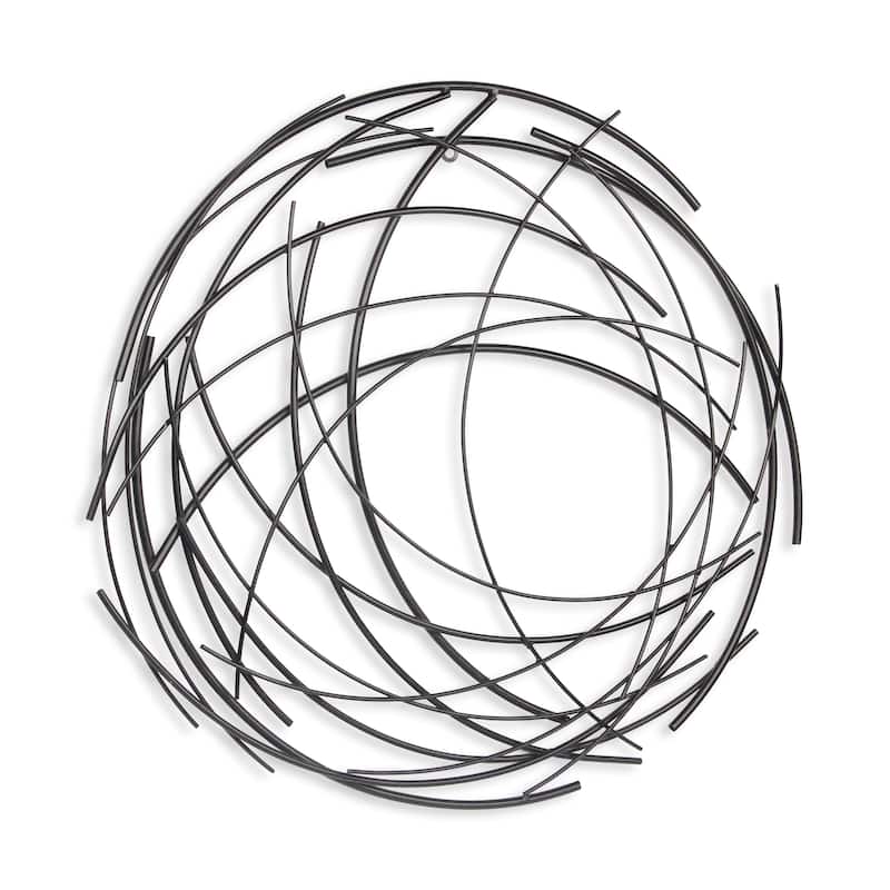 Denine Black Metal Abstract Round Wall Decor
