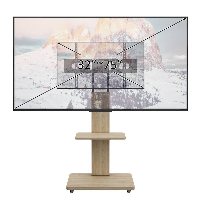 TV Stand Mobile TV Cart with Shelf