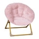 preview thumbnail 28 of 56, Kids Folding Synthetic Fur Saucer Chair for Playroom or Bedroom - 12.25"D x 22.75"W x 22"H