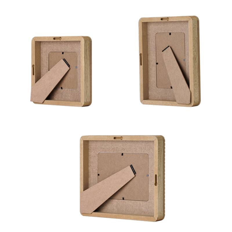 American Art Decor Triptych of Memories 3-Piece Box Top Photo Frame Set - 10.75" x 9", 9" x 7.37", 7.25" x 7.25"