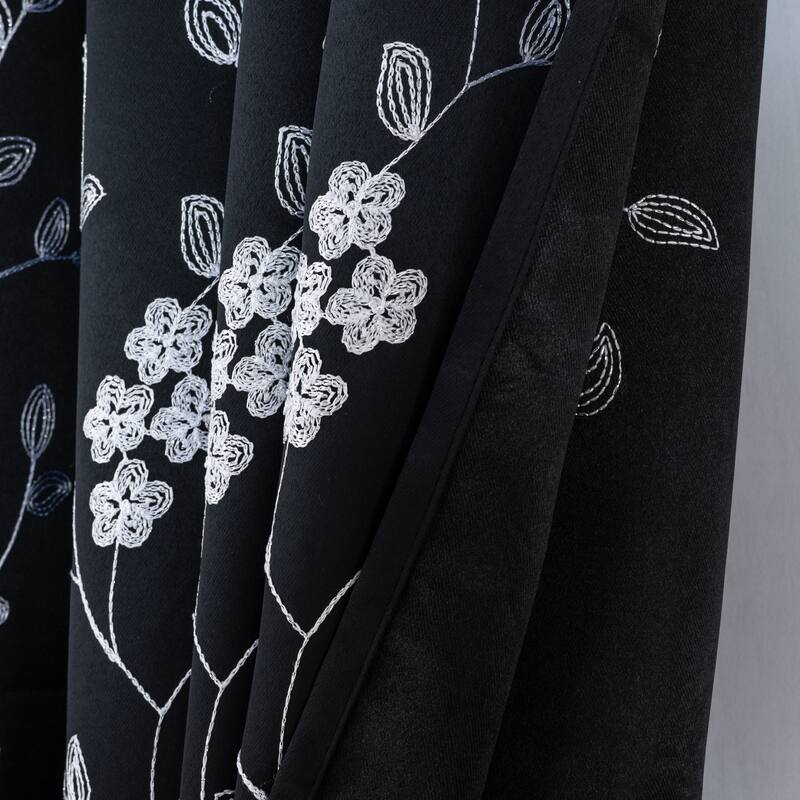 Lilian Embroidered Privacy Window Curtain Panel 84" or 95"