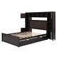 preview thumbnail 11 of 16, Full Size Wooden Bed with All-in-One Cabinet, Shelf, Sockets & Twin Trundle - Stylish and Functional in Espresso
