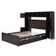 preview thumbnail 47 of 52, Full Size Wooden Bed with All-in-One Cabinet, Shelf, Sockets & Twin Trundle - Stylish and Functional in Grey