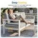 preview thumbnail 47 of 47, Royalcraft 4-Piece All-Aluminum Patio Set with 5" Cushions & 3.2" Widened Armrest, Seats 5, 250 lbs - 4-Piece Sets
