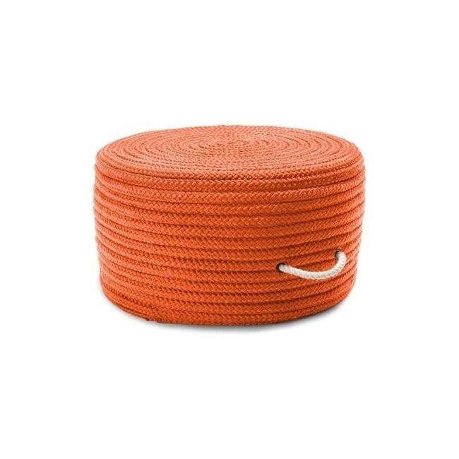 slide 2 of 11, Textured Solid Color Round Pouf/Ottoman Orange - Specialty - Foam - Pouf
