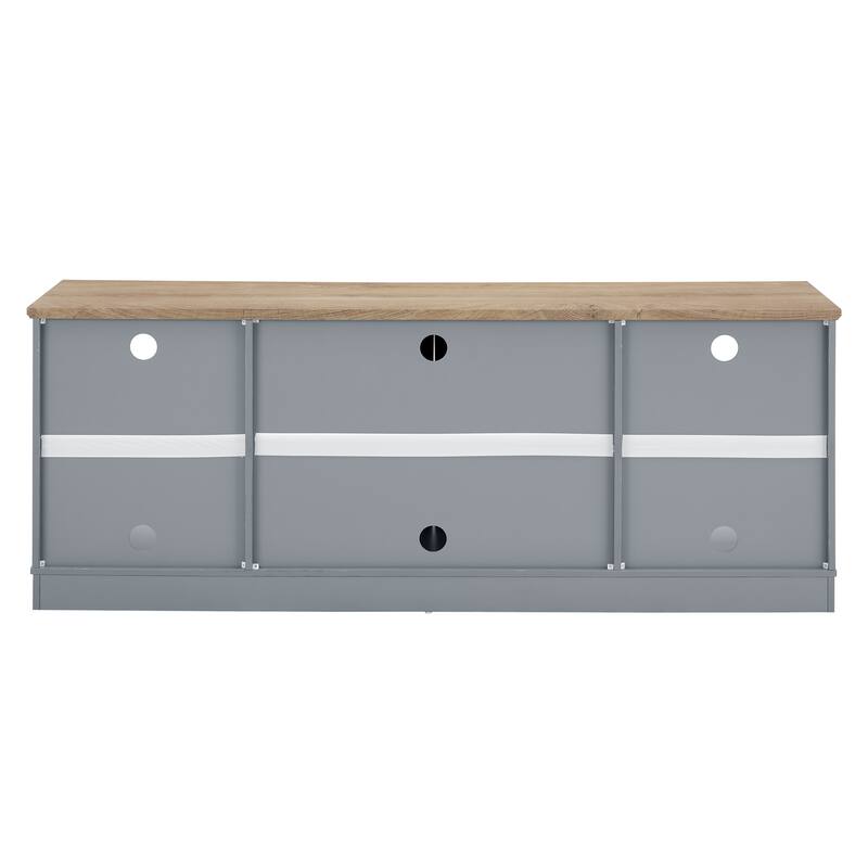 70" TV Stand with Open Shelves and Glass Door Cabinets for TVs Up to 80"