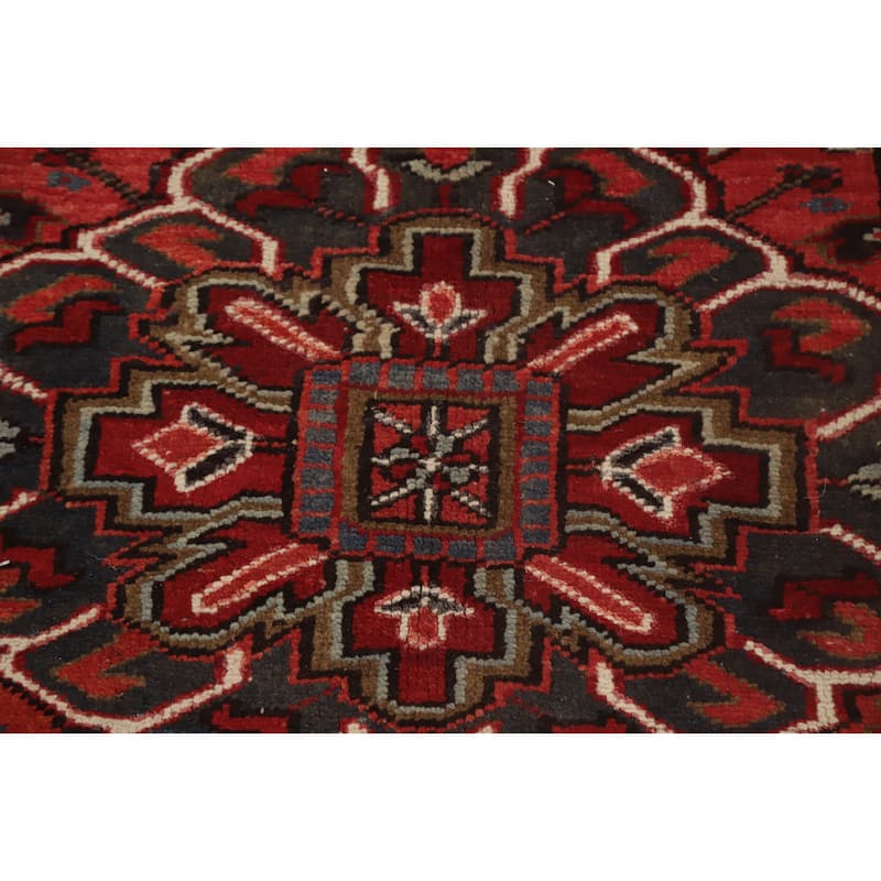 Hand Knotted Oriental 100% Wool Carpet Traditional Medallion Red Heriz Area Rug - 13' 0'' X 10' 0''