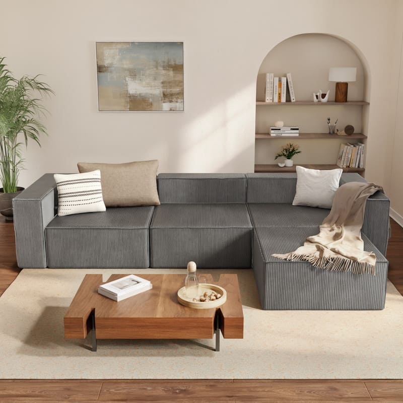 Module Corduroy Compression with Ottoman Sofas