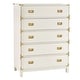 preview thumbnail 8 of 23, Kedric 5-Drawer Gold Accent Chest by iNSPIRE Q Bold White