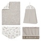 preview thumbnail 2 of 4, Boho Botanical Leaf Boy Girl 4pc Nursery Crib Bedding Set - Ivory Beige Tan Taupe Linen Woodland Farmhouse Floral Bohemian