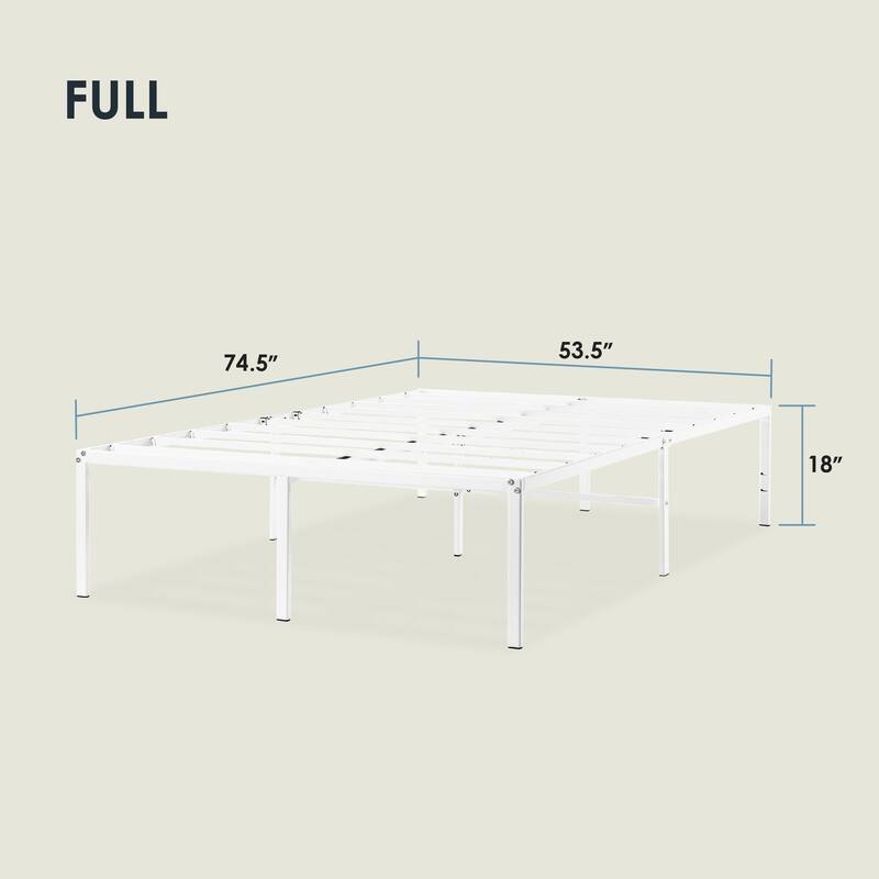 Metal 18-inch Platform Bed with Steel Slats By Crown Comfort