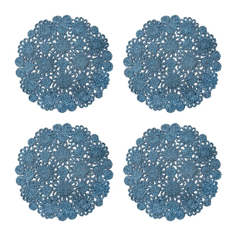 Caravan Daisy Jute Placemats - Set of 4 - Blue Jean