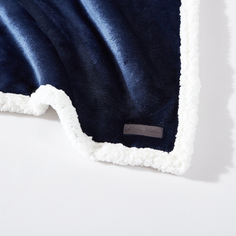 Eddie Bauer Solid Ultra Soft Plush/Sherpa Reversible Blanket