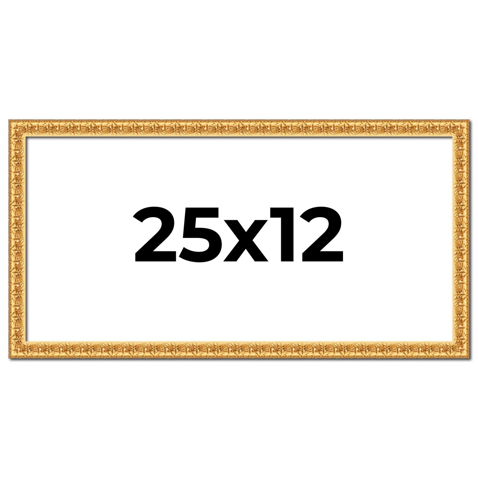 25x12 Frame Gold Real Wood Picture Frame Width 1 inches | Interior
