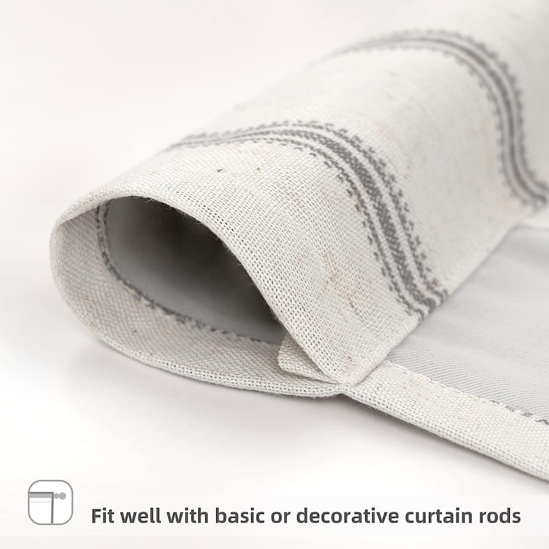 DriftAway Farmhouse Linen Blend Blackout Tie Up Curtain - 25" Width X 47" Length