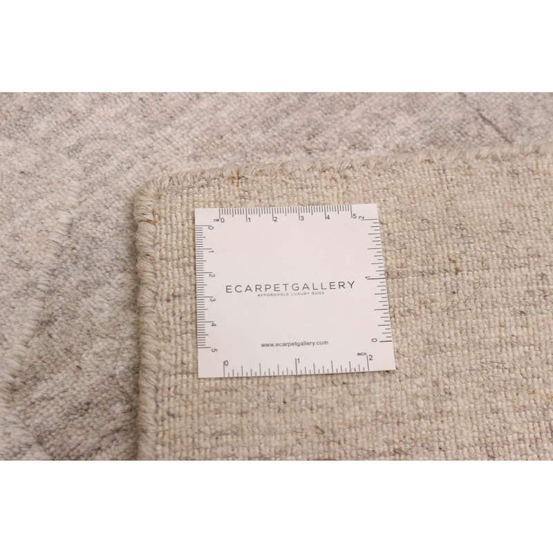 ECARPETGALLERY Hand Loomed Kashkuli Gabbeh Light Grey Wool Rug - 5'7 x 7'8