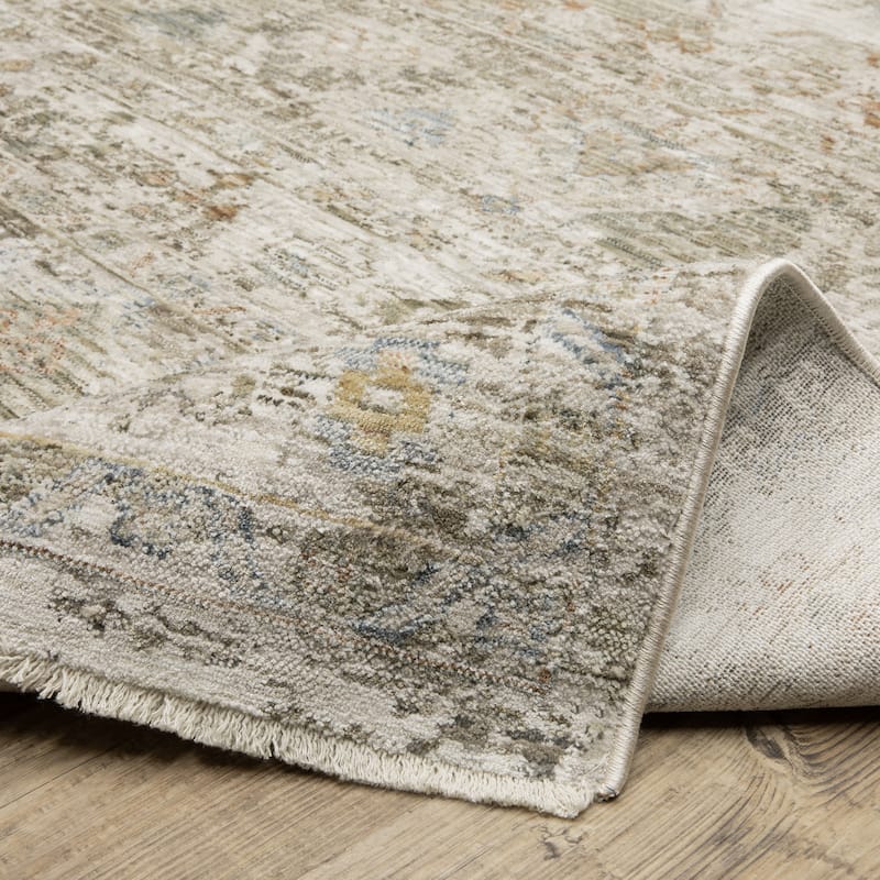 Amira Distressed Traditional Beige/ Grey Area Rug