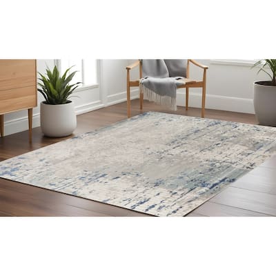 Male Power Loomed Geometric Abstract Modern Area Rug By HomeRoots - 94' X '94' X '0.32