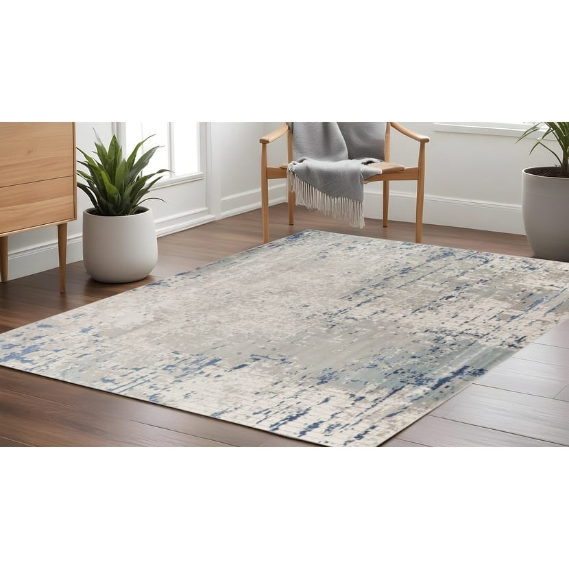 Maza Power Loomed Geometric Abstract Modern Durable Area Rug By HomeRoots - 120' X '120' X '0.32