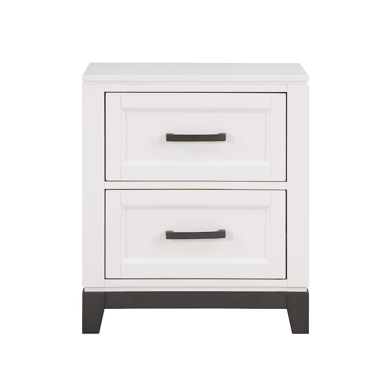 Nightstand with 2x Storage Drawers Wooden Bedroom Furniture 1pc
