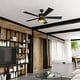 preview thumbnail 6 of 7, Scottsdale 52 in. Black and Gold Ceiling Fan with Reversible Black-Walnut Blades, Dimmable LED Light Kit and Remote, Metal Shade