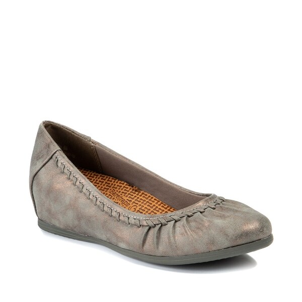 womens pewter flats
