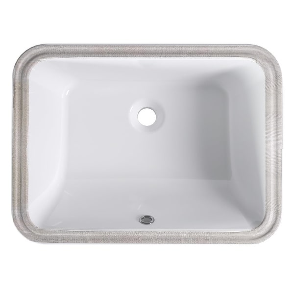 slide 2 of 7, Rectangular Undermount Bathroom Sink,22'' x 16''Vessel Sink White Undermount Bathroom Sink - 21.7x15.7x7.9in White - 21.7x15.7x7.9in
