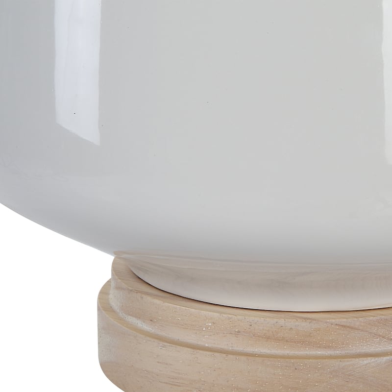 Uttermost Opal Gloss White Table Lamp - 25"H, Shade 11"H x 17"Dia.