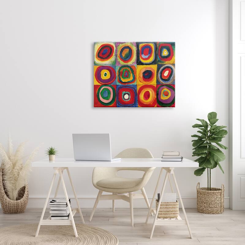 Stupell Modern Circle Shapes Aligned Abstract Swirl Pattern Canvas Wall Art, Design by Wassily Kandinsky