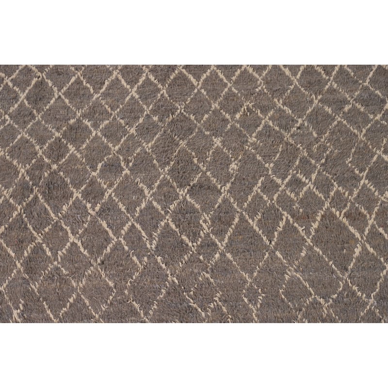 Trellis / Moroccan Area Rug Hand-Knotted Oriental Wool Carpet - 7'9" x 11'0"