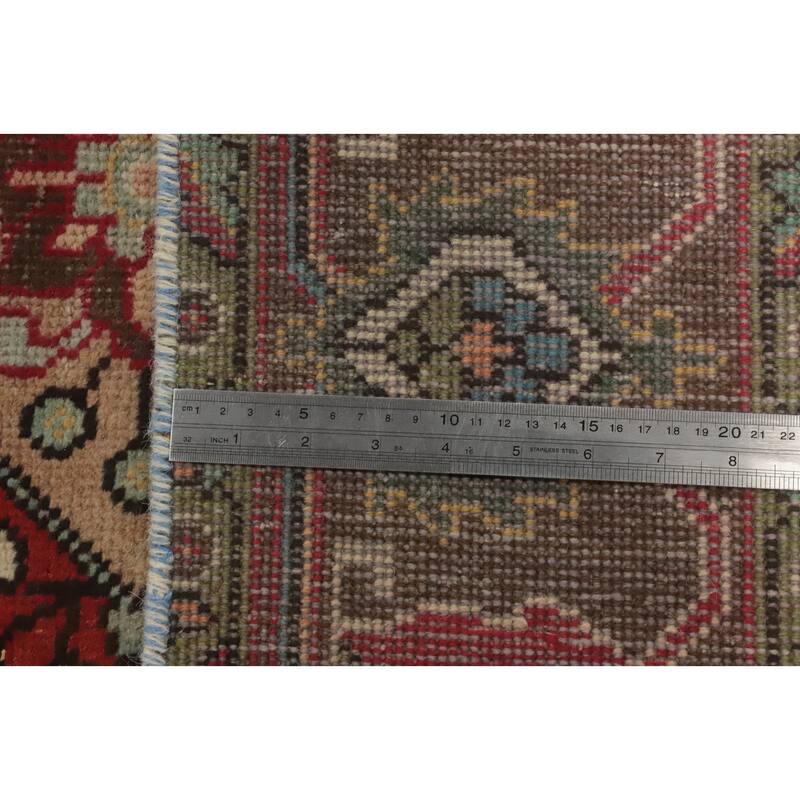 Hand Knotted Oriental 100% Wool Carpet Traditional Floral Oranges & Rust Tabriz Area Rug - 9' 1'' X 6' 4''