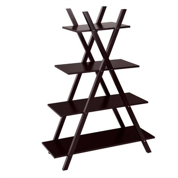 Shop Costway 4 Tier Bookshelf Storage Display Shelves Bookcase