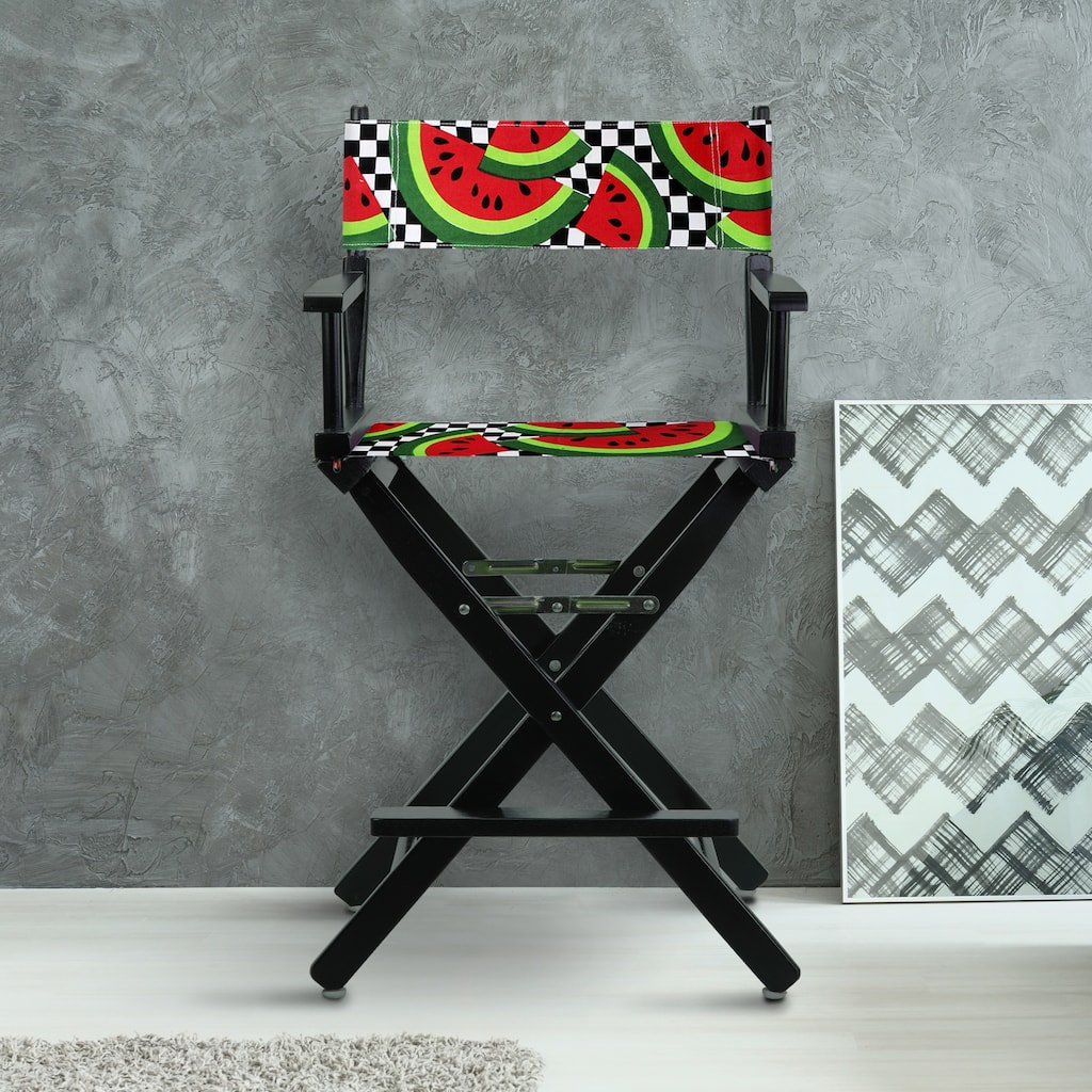 24" Director's Chair Black Frame-Watermelon Slices - 23"W x 19"D x 39.5"H