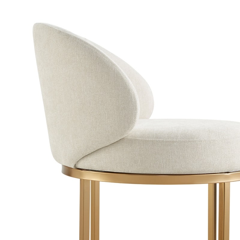 Spruce & Spring Chloe Upholstered Swivel Counter Bar Stool with Metal Frame and Arched Back