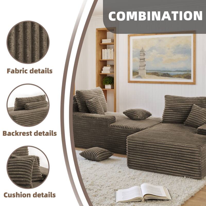 Cathy 82" W No Assembly Required Chaise Sofa Lounge Sectional Couch