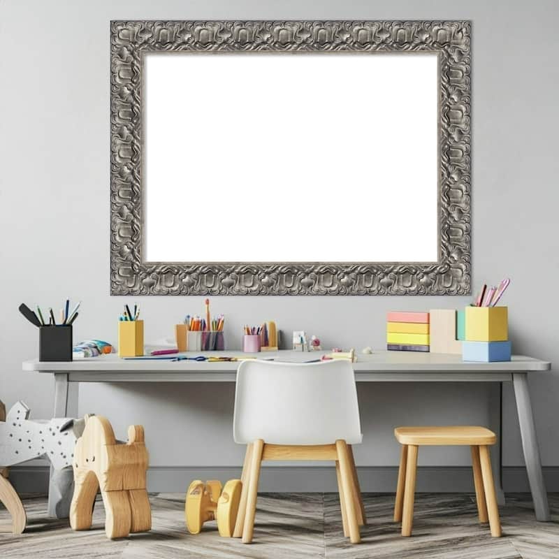 Amanti Art Silver Luxor Framed Dry Erase Magnetic Board