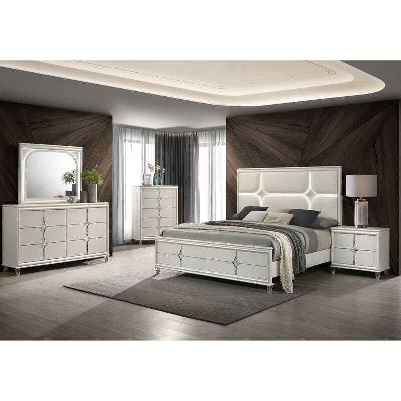 Gwendolyn Pearl White 6-drawer Dresser Cabinet