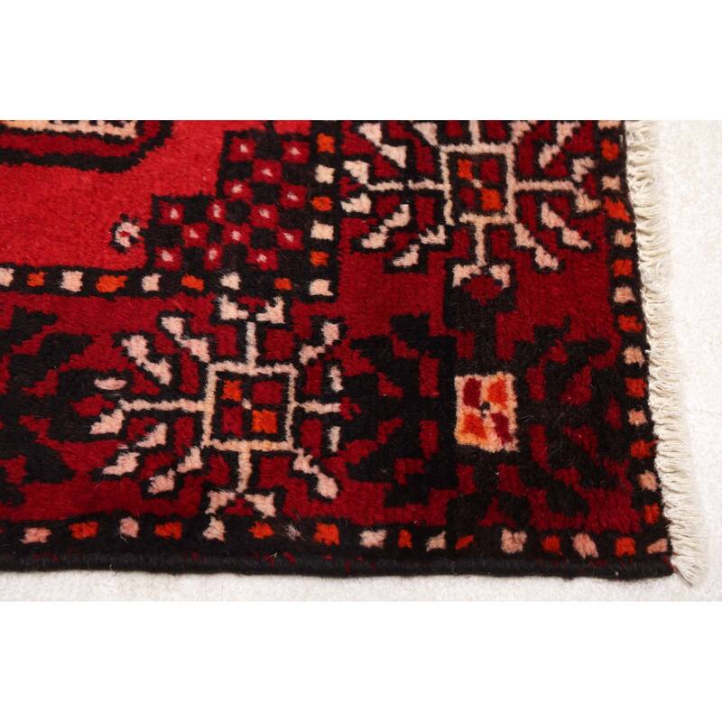 ECARPETGALLERY Hand-knotted Teimani Red Wool Rug - 4'2 x 6'4